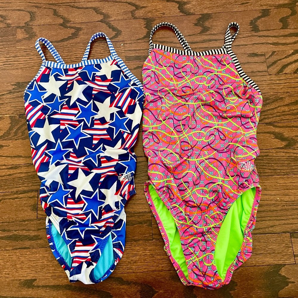 Pair of Two Dolphin Uglie's Womens One Piece Swimsuits - 30 & 32